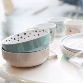 Done By Deer "Yummy Happy Dots skål Elefant" rosa