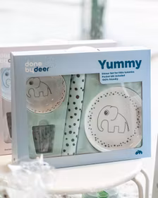 Done By Deer "Dinner Set Happy Dots Yummy" Blå