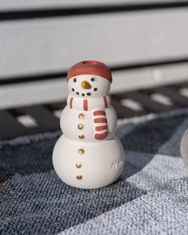 Snögubbe Ljushållare