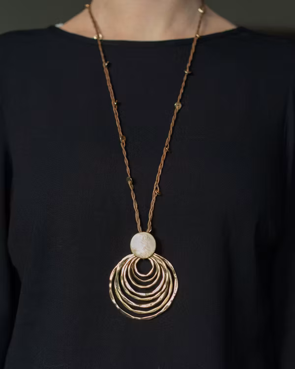 Halsband Långt brun/guld från IDAR