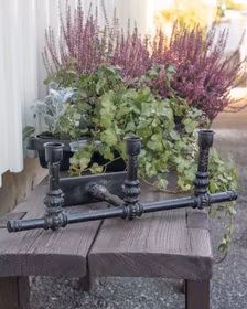 Väggljusstake "Trio" metall rustik