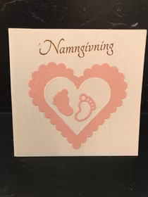 Namngivning stort hjärta rosa