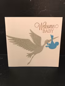 welcome baby blå