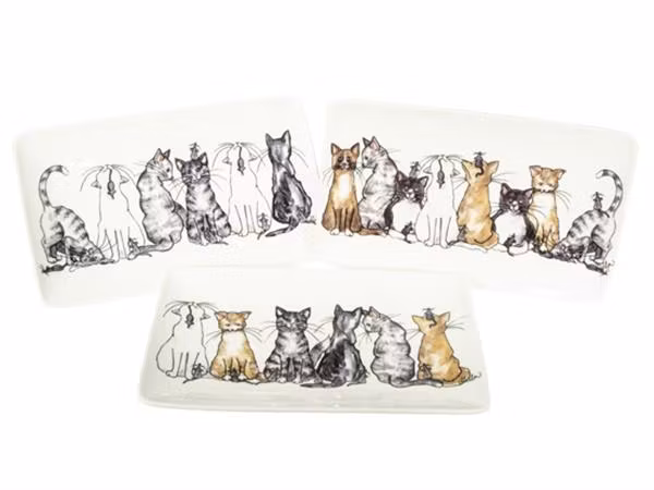 Kopp och fat med kattmotiv