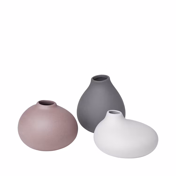 NONA, Set med 3 Vaser - Pewter, Micro Chip, Bark