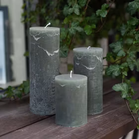 Rustika Blockljus Oliv - flera storlekar