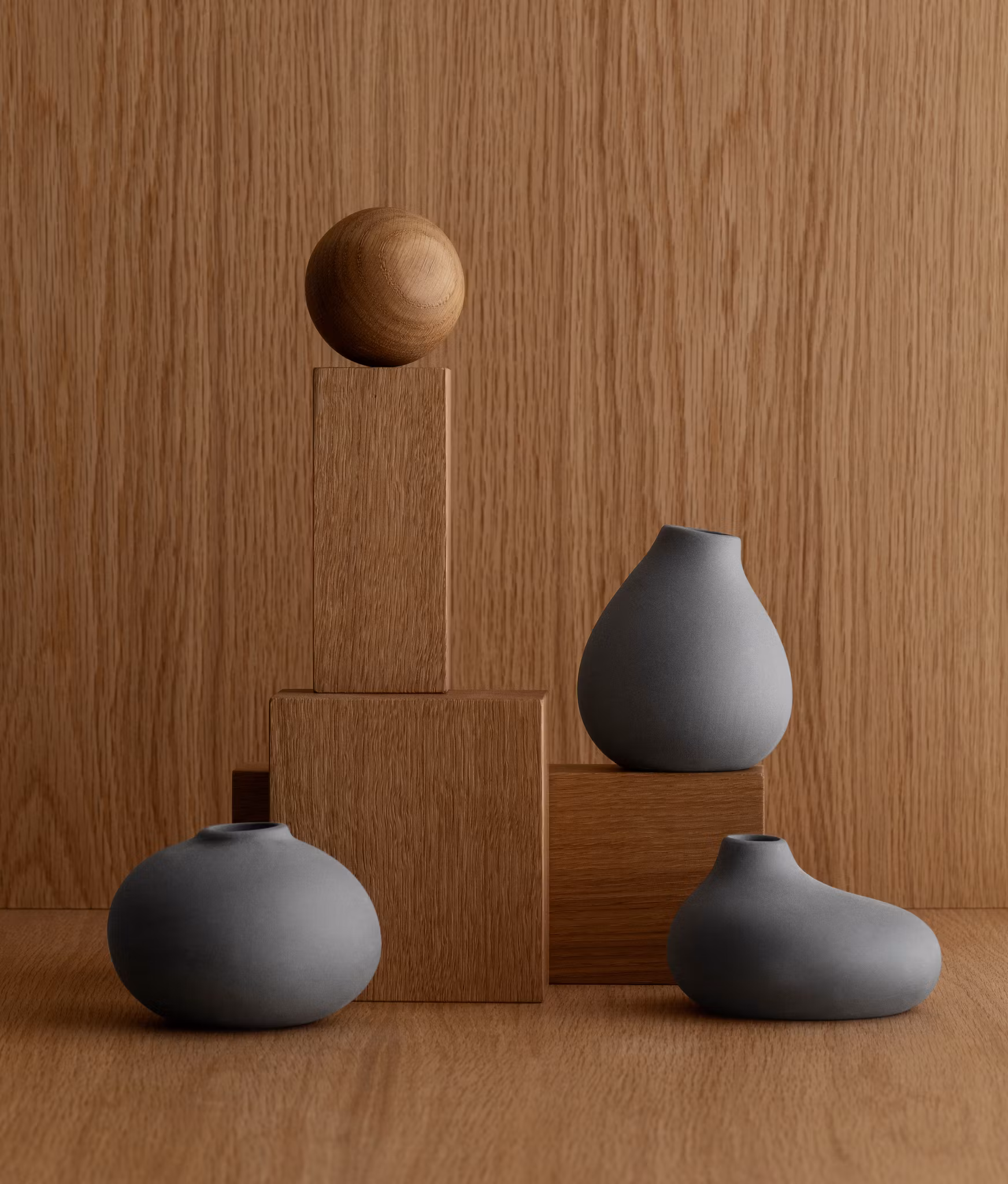 Nona Set med 3 Vaser Pewter