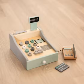 Kassaapparat barn i trä