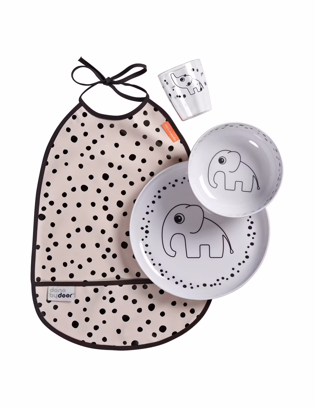 Done By Deer "Dinner Set Happy Dots Yummy" Rosa