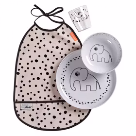 Done By Deer "Dinner Set Happy Dots Yummy" Rosa