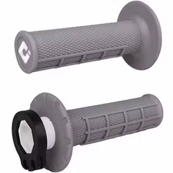 Half Waffle MX Lock-On Grip Set - Grey/Soft Compo