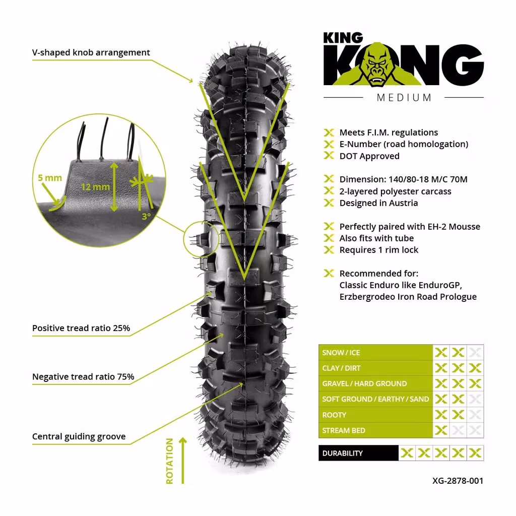 X-GRIP Tyre KING KONG - MEDIUM eller STICKY