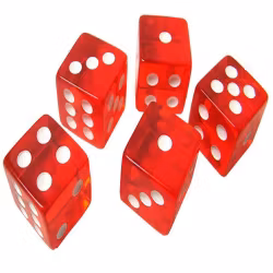 5 st. röda casino tärningar