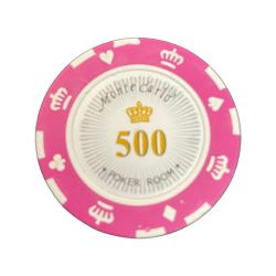 Monte Carlo 14g clay pokermarker värde 500 25 st.