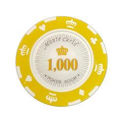 Monte Carlo 14g clay pokermarker värde 1000 25 st.