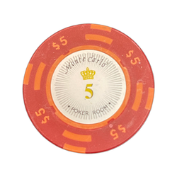 Monte Carlo de lux 14g clay pokermarker värde 5 25 st.