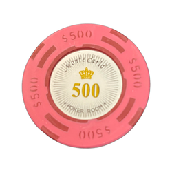Monte Carlo de lux 14g clay pokermarker värde 500 25 st.