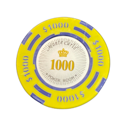 Monte Carlo de lux 14g clay pokermarker värde 1000 25 st.