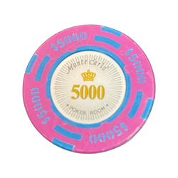 Monte Carlo de lux 14g clay pokermarker värde 5000 25 st.