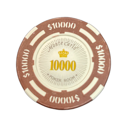 Monte Carlo de lux 14g clay pokermarker värde 10000 25 st.