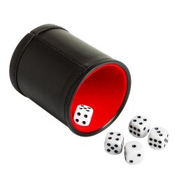 Dice cup med 5 tärningar