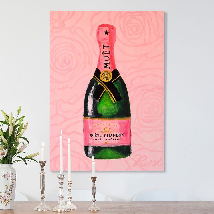 Sparkling Wine Art in Pink