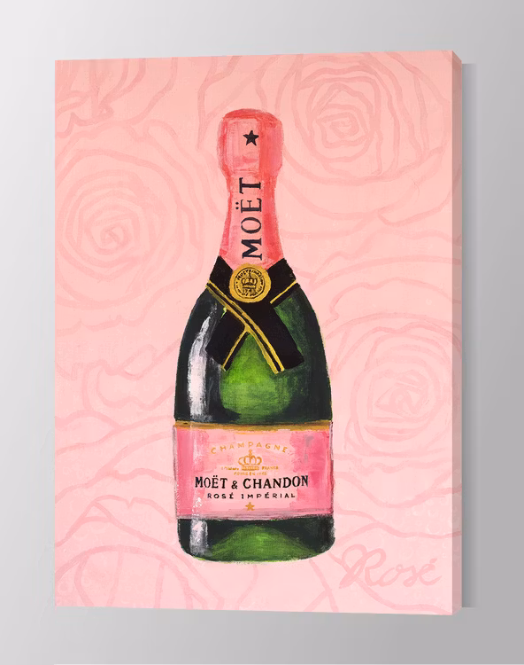 Sparkling Wine Art in Pink