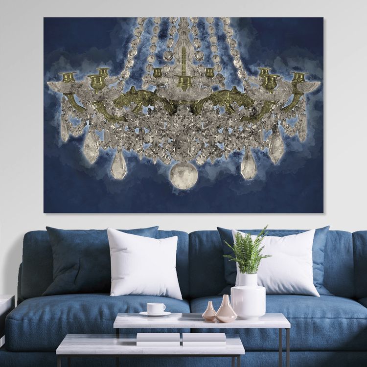 Blue Chandelier Canvas