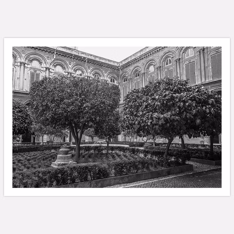 Rome Garden B&W Art Print