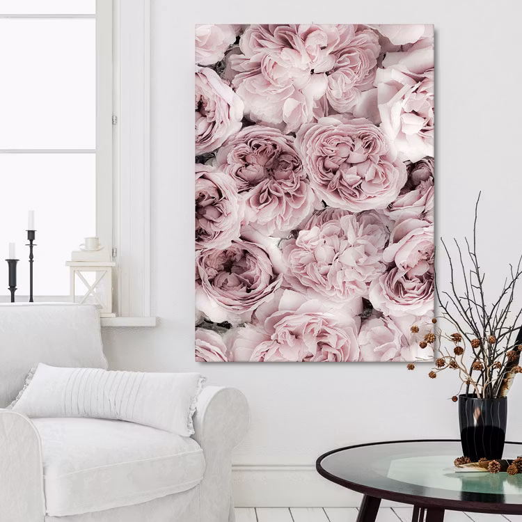 Canvastavla rosa rosbädd. Foto: Insplendor Art Studio i Sverige.