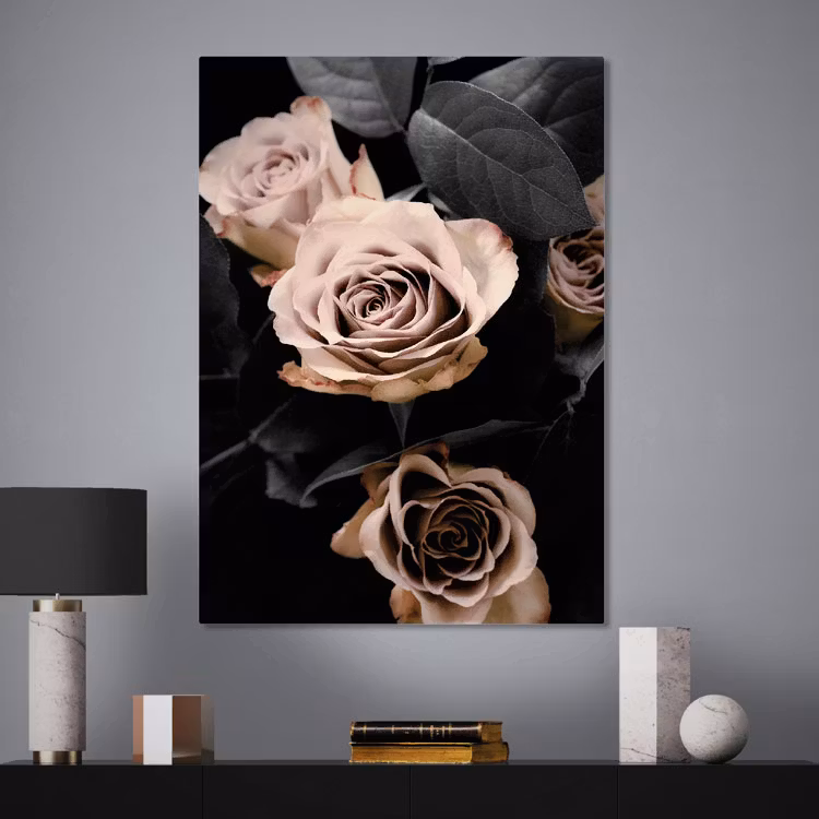 Canvastavla Classic Roses, Rostavla, foto Insplendor art studio i Sverige.