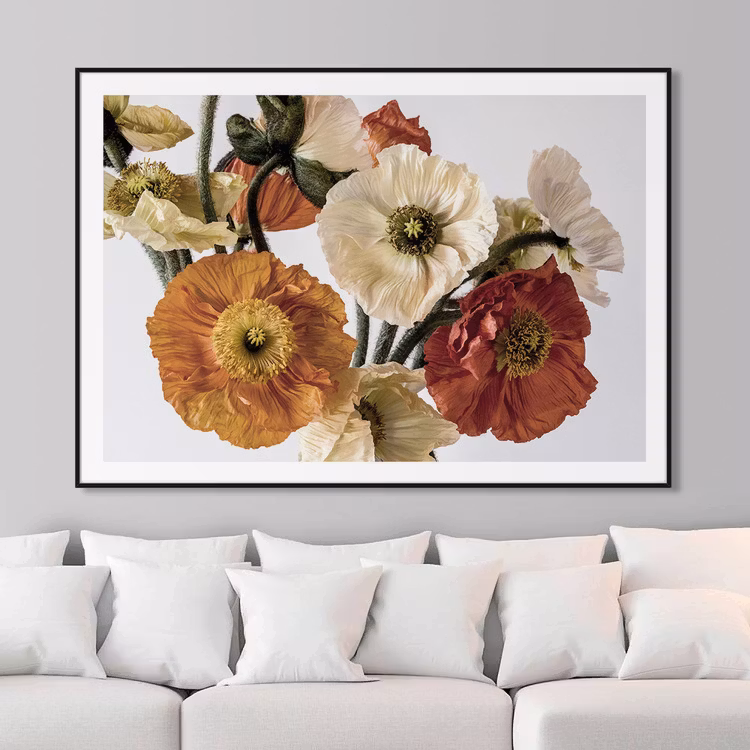 Light-coloured Poppies Art Print