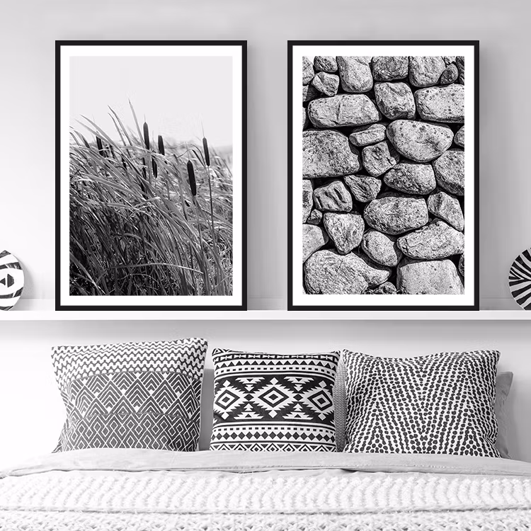 Tavelvägg summer breeze posters med bård fotograferade av Insplendor studio i Sverige.