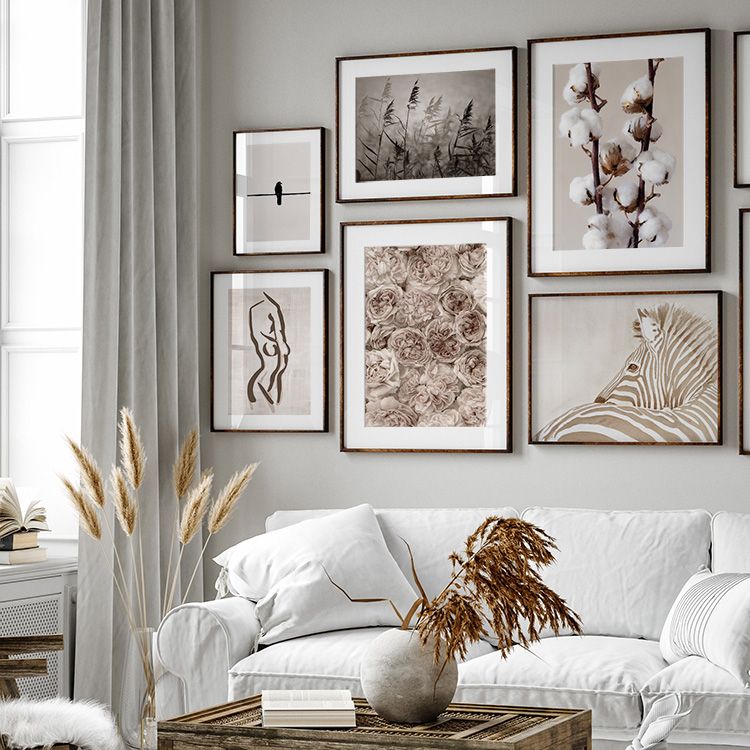 Zebra in Beige Art Print
