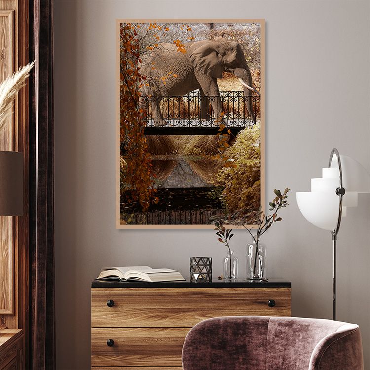 Elephant Park in Yellow Poster