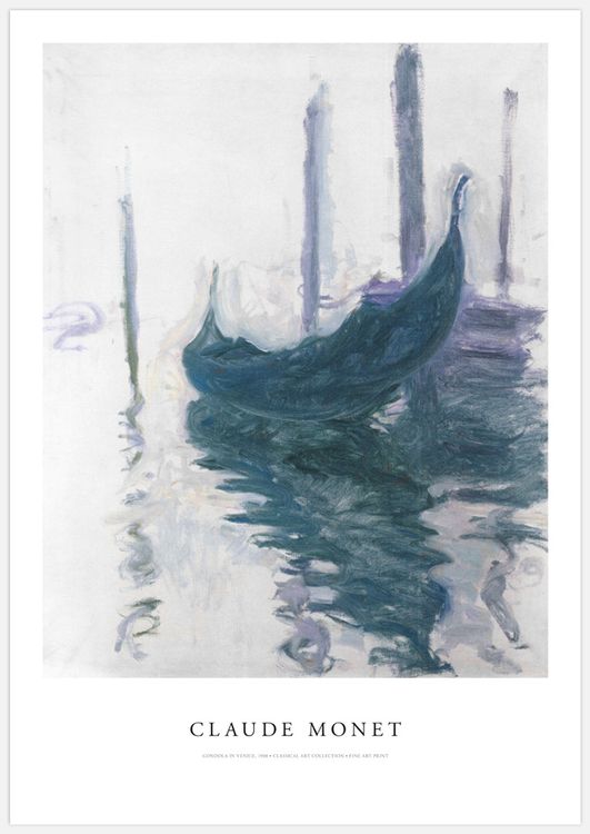 Gondola in Venice med text Art Print