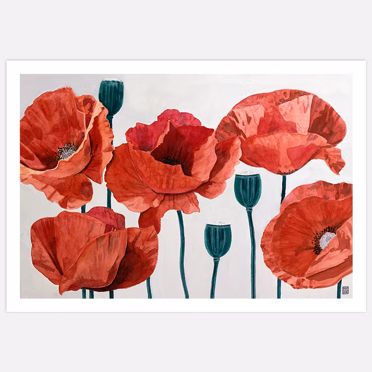 Painted Poppies Poster