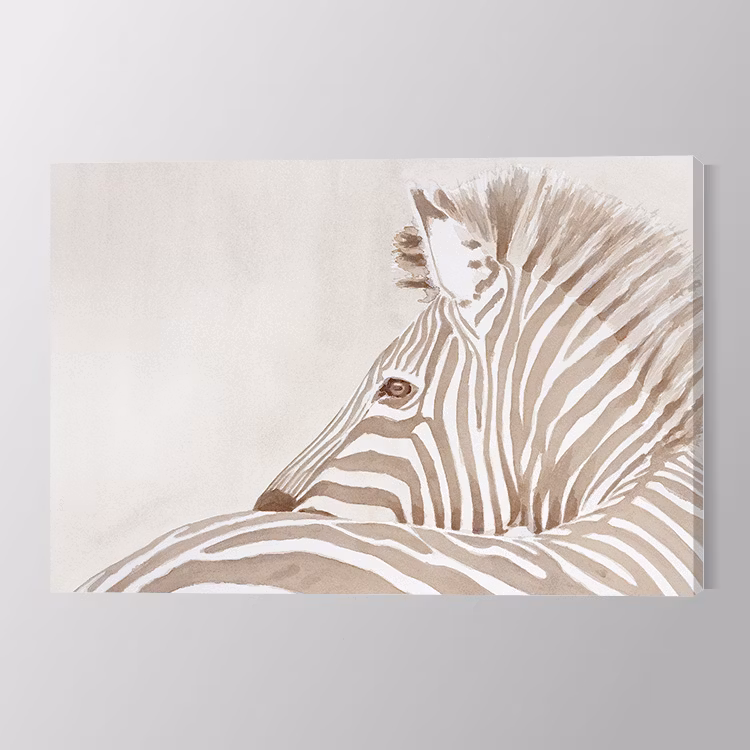 Zebra in beige Canvas