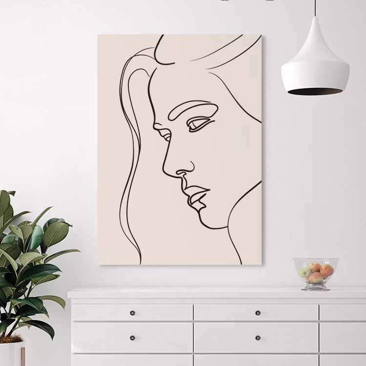 Canvasprint Förälskad, one line illustration av Insplendor studio.