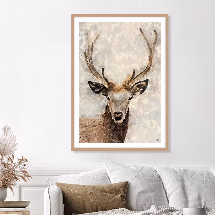 Deer in The Fog Art Print
