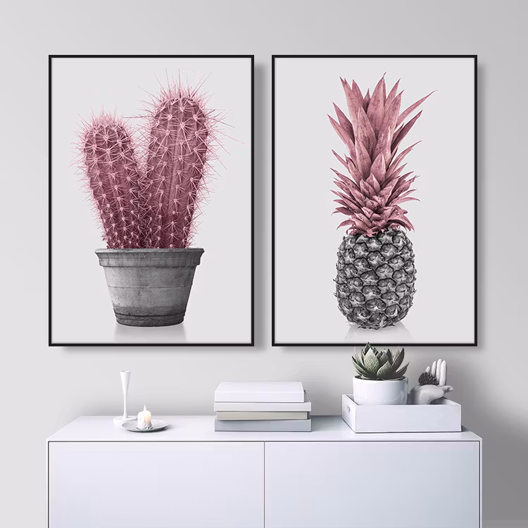 Pink Cactus Art Print