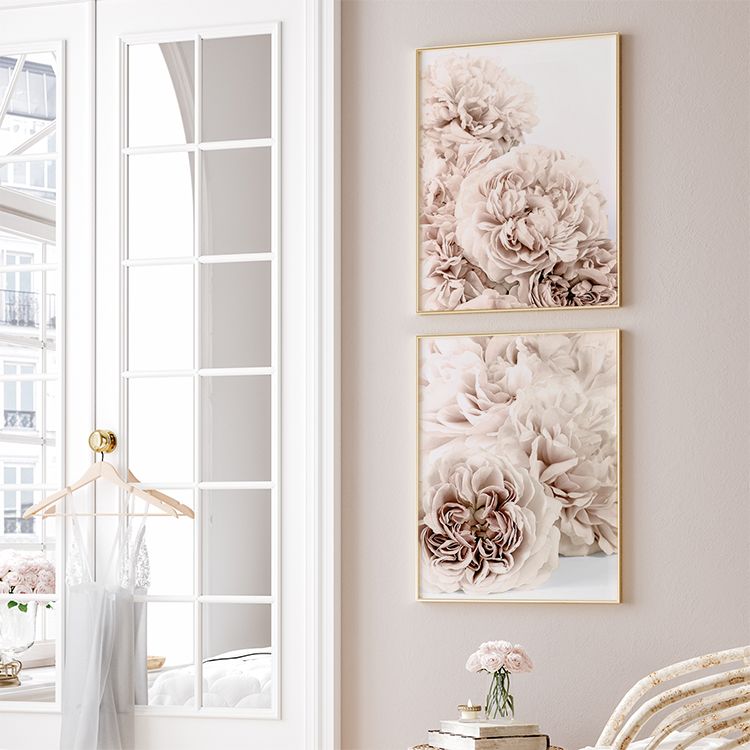 Tavelvägg Beige Roses Posters