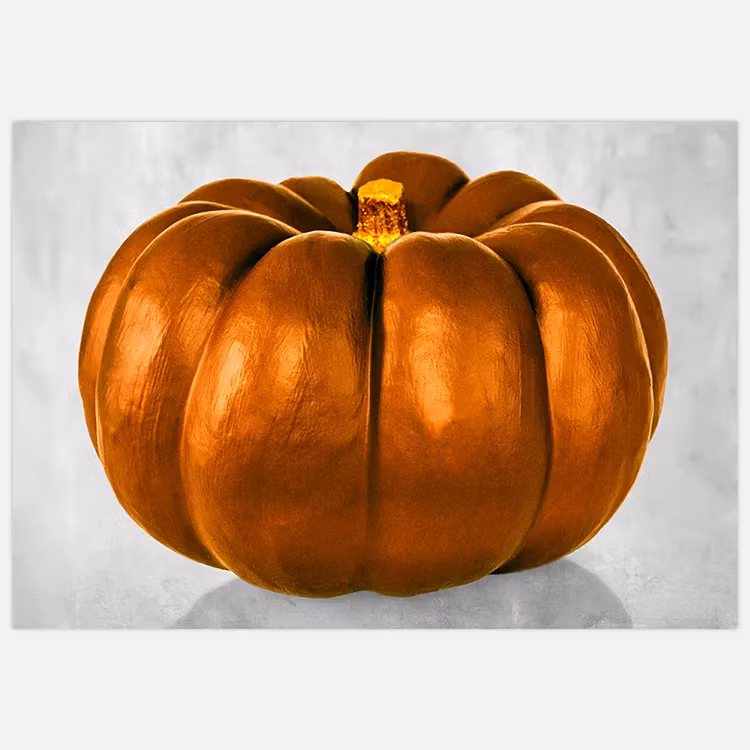 Tavla med orange pumpa skapad av Insplendor art studio i Sverige.