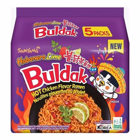 SAMYANG | Buldak (Hot Chicken Flavor Ramen) Habanero Lime (5 packs) 675g