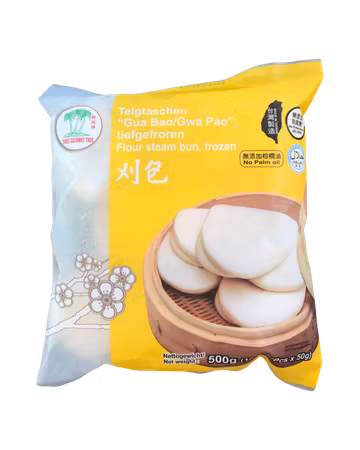 THREE COCOUT TREE | Gua Bao/Gwa Pao (Flour Steam Bun, Frozen) 500g