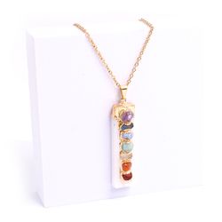 Chakra halsband Selenit, guld
