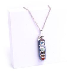 Chakra halsband blå Kyanit, silver