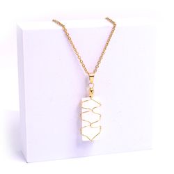 Selenit halsband, guld