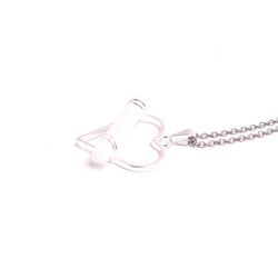 Selenit halsband hjärta, silver
