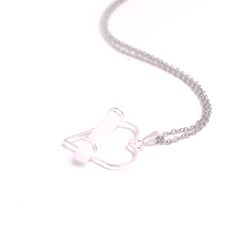 Selenit halsband hjärta, silver